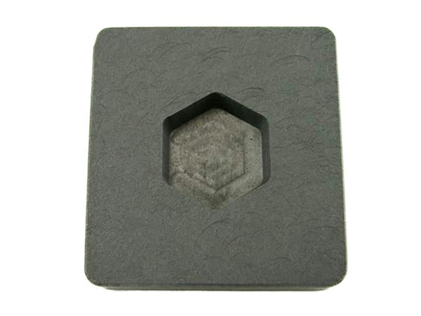 1 oz Gold Hexagon High Density Graphite Mold  1/2 oz Silver Bar Ingot Copper