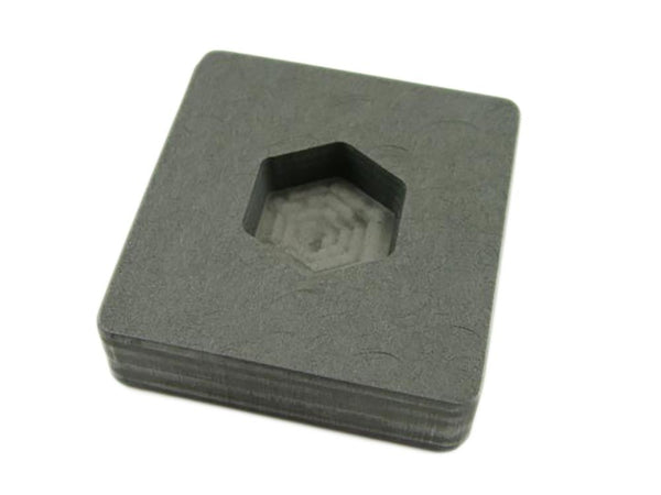 1 oz Gold Hexagon High Density Graphite Mold  1/2 oz Silver Bar Ingot Copper
