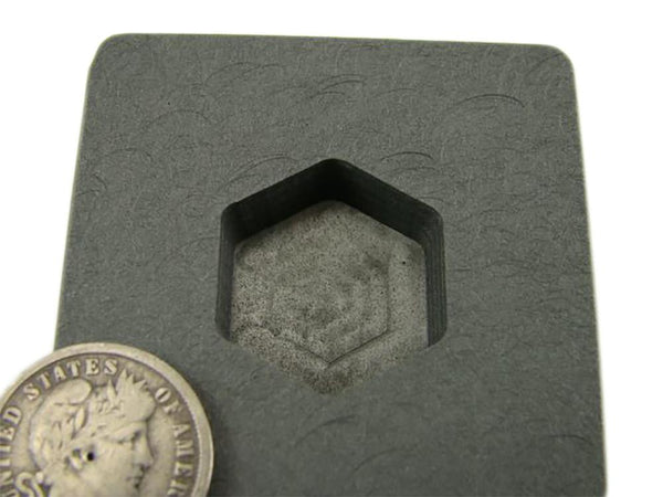 1 oz Gold Hexagon High Density Graphite Mold  1/2 oz Silver Bar Ingot Copper