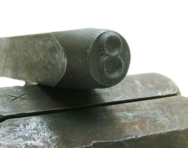 1/2" Number "8" Stamp-Punch-Hand-Tool-Gold Bar-Silver-Trailer-Metal-Vintage