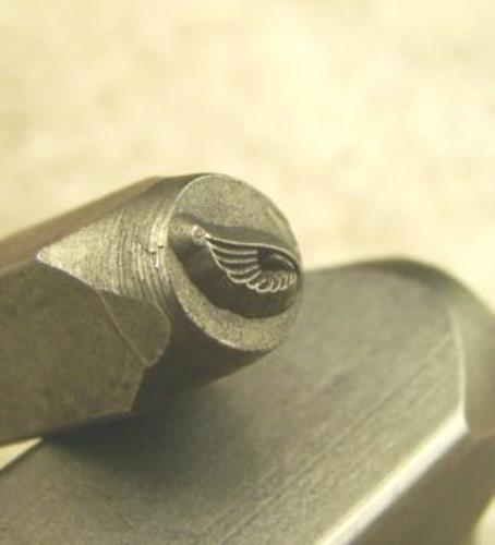 "Right Bird Wing" 1/4"-6mm-Large Stamp-Metal-Hardened Steel-Gold & Silver Bar