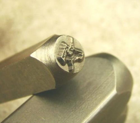 "Unicorn" Whimsical 1/4"-6mm-Large Stamp-Metal-Hardened Steel-Gold & Silver Bar