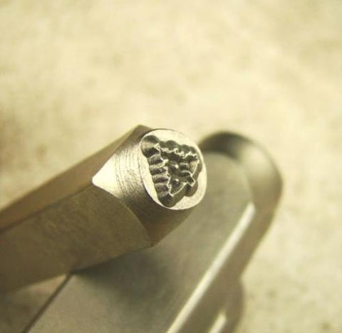 "Christmas Tree" Holiday -6mm-Large Stamp-Metal-Hardened Steel-Gold & Silver Bar