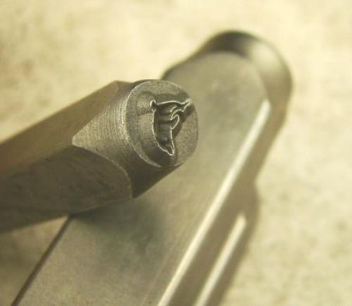 "Dolphin" Stamp -6mm-Large Stamp-Metal-Hardened Steel-Gold & Silver Bar