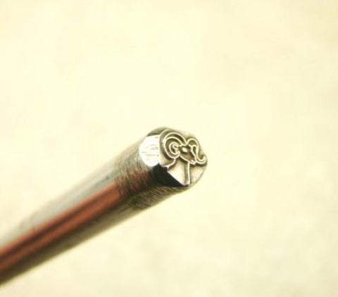 Indian "Ram Horn" Symbol 3/16"-5mm-Stamp-Metal-Hardened -Gold&Silver Bars