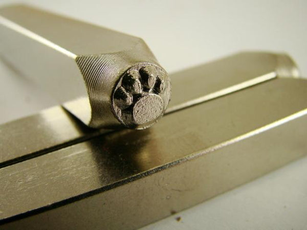 "Paw Print Solid" 1/4"-6mm-Large Stamp-Metal-Hardened Steel-Gold & Silver Bars