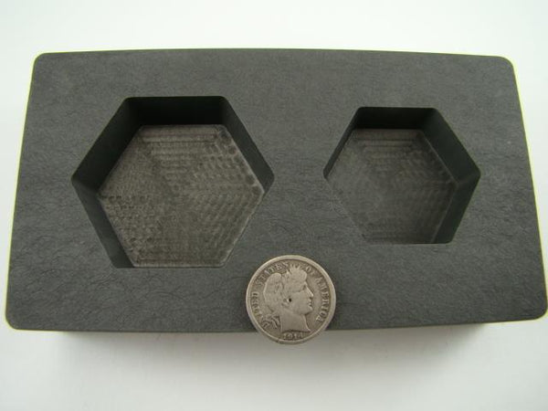 5 oz & 10 oz Gold Bar High Denisty Graphite Hexagon Mold Combo Loaf Silver