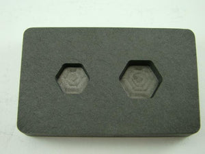 1/4 oz & 1/2oz Gold Bar High Denisty Graphite Hexagon Mold Combo Copper