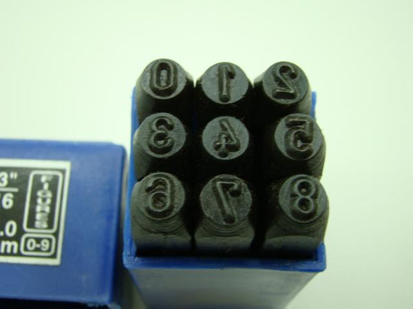 3/16"  5MM  9 Number Punch Stamp Set  Metal-Steel-Hand-Serial-Trailer-Bars