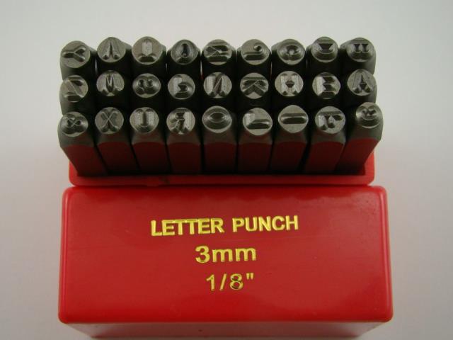 1/8" 27 A-Z Letter Punch Stamp Set Hardned 40 CRV Steel 64 HRC Heavy Duty