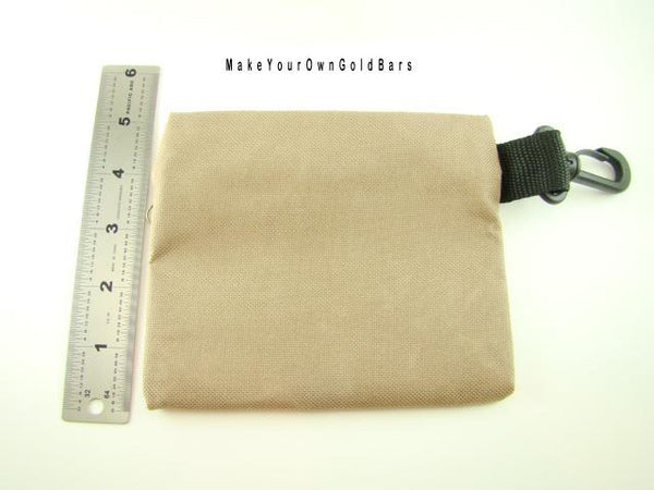Tan Zippered Pouch 6" X 5" Storage-Gun-Cell-Flashlight-Camping-Survival Tactial