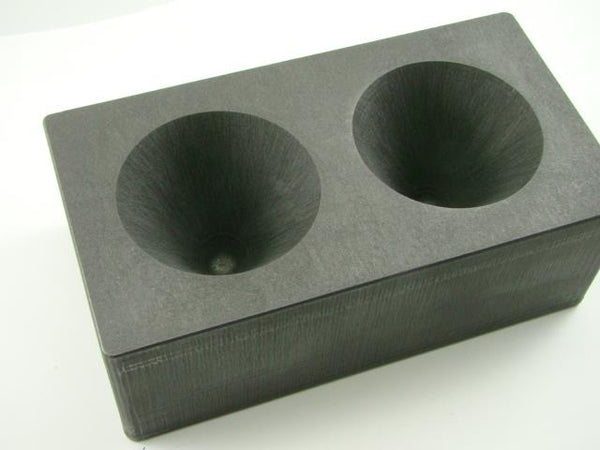 High Density Graphite Conical Mold- Assay Gold Silver Black Sand Cone 2 Cavity