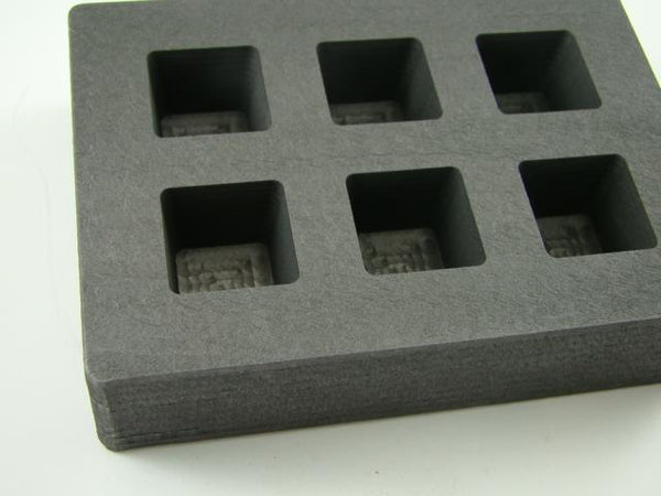 High Density Graphite Cube Mold 2oz Gold Bar 1oz Silver 6-Cavities Copper