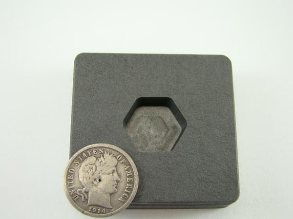 1/2 oz Gold 1/4 oz Silver Bar High Density Graphite Hexagon Mold -Copper-Custom