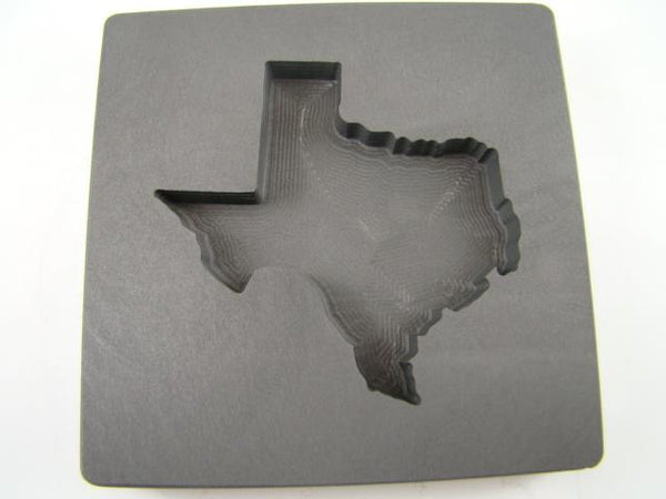 Custom Texas 5 oz + Gold Bar High Density Graphite Mold - Copper & Silver 3 oz +