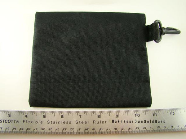 Black Zippered Pouch 7" x 6" Storage-Gun-Cell-Flashlight-Camping-Survival