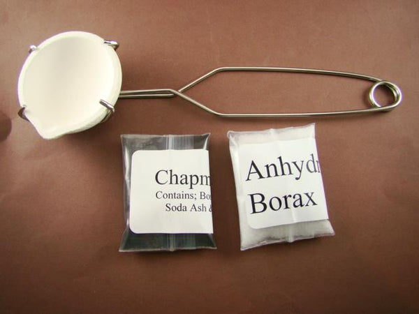 Crucible Dish & Tong Kit + Borax & Chapman Flux-Gold Recovery-Melting-Silver 400