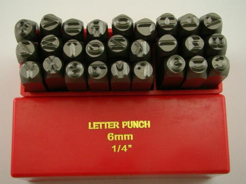 1/4" 27 A-Z Letter Punch Stamp Set Hardned 40 CRV Steel 64 HRC Heavy Duty