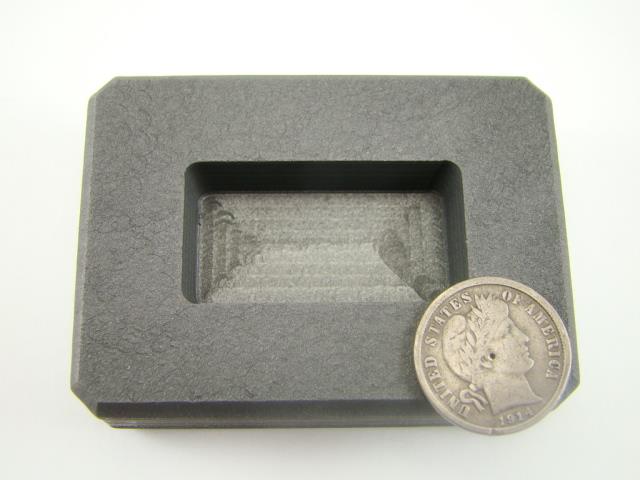 2 Troy Ounce Silver Rectangular Two Part Split Graphite Ingot
