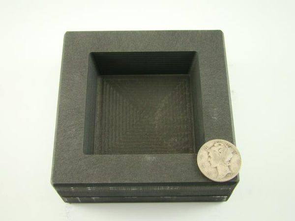 25 oz Gold - Silver Bar High Density Graphite Square Slab Mold Loaf Copper (H5)