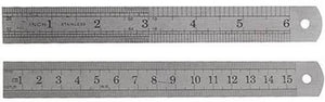 Set of 2 Stainless Steel 6" Rulers Measures S.A.E/MM 150mm Lab Work-School (G33)