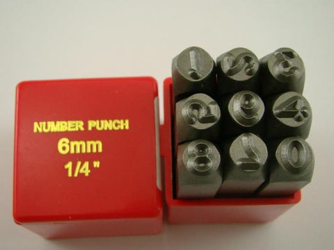 1/4" 9 Number Punch Stamp Set Hardned 40 CRV Steel Metal 64 HRC Heavy Duty