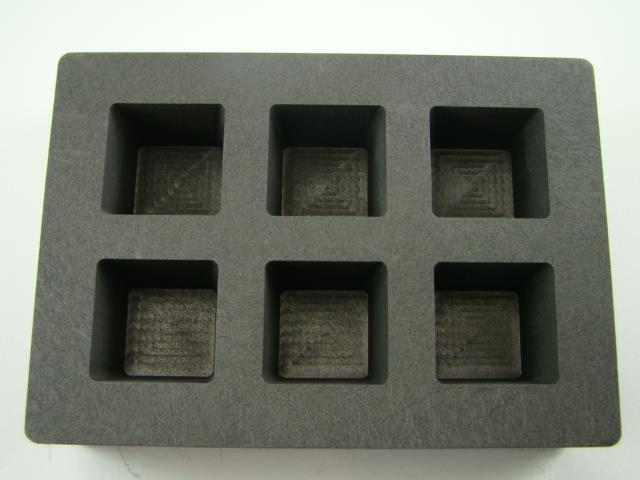 High Density Graphite Cube Mold 5 oz Gold Bar 2.5 oz Silver 6-Cavities Copper