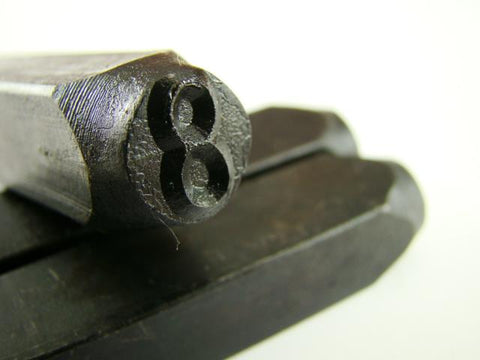 1/4" Number "8" Stamp-Punch-Hand-Tool-Gold Bar-Silver-Trailer-Metal-Leather