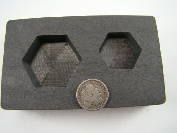 2 oz & 5 oz Hexagon Gold Bar High Denisty Graphite Mold Combo-Loaf Silver Copper