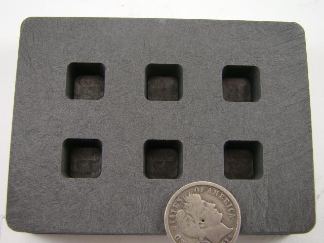 Graphite Mold 1/4 oz Gold Bar Silver 6-Cavities Cube Ingots Copper 1/8 –  Make Your Own Gold Bars.com