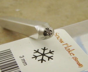 "Winter Snow Flake " 1/8"-3mm-Stamp-Metal-Hardened Steel-Gold&Silver Bars Copper