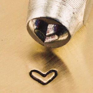 "Whimsy Love Heart" 1/8"-3mm-Stamp-Metal-Hardened Steel-Gold&Silver Bars