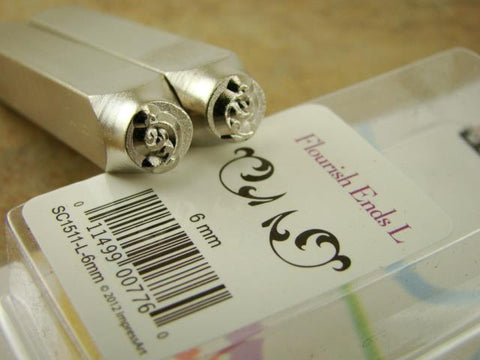 "Whimsy Flourish Ends/Corners Set " 1/4"-6mm-Stamp-Metal--Gold&Silver Bars