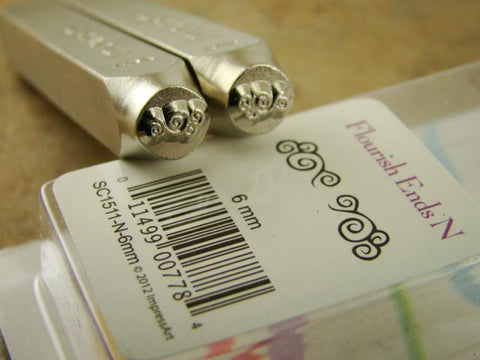 "Whimsy Flourish Ends/Corners Set " 1/4"-6mm-Stamp-Metal--Gold&Silver Bars
