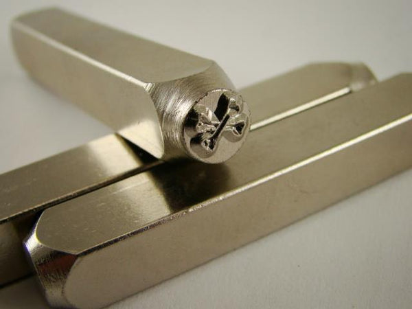 "CrossBones" 1/4"-6mm-Large Stamp-Metal-Hardened Steel-Gold&Silver Bars