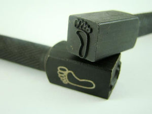 "Hang Ten Left Foot" 3/8"-10mm-Stamp-Metal-Hardened Steel-Gold&Silver Bars