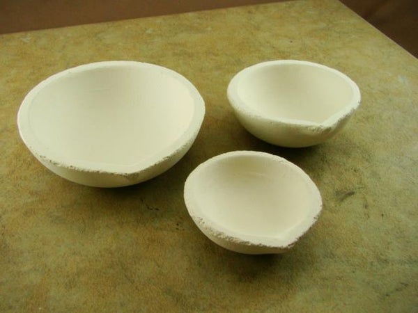 Set of 4 Crucible Silica Dishes 4-1/8",3-1/2",2-5/8"& 2-1/8"-Gold-Melting-Silver