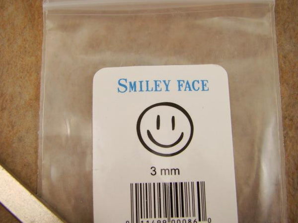 " Happy Smiley Face " 1/8"-3mm-Large Stamp-Metal-Hardened Steel-Gold&Silver Bars