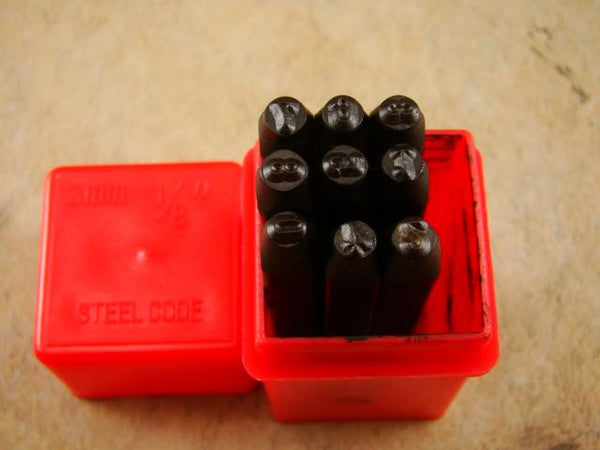 1/8"  3MM  9 Number Punch Stamp Set  Metal-Steel-Hand-Serial#-Trailer-Auto