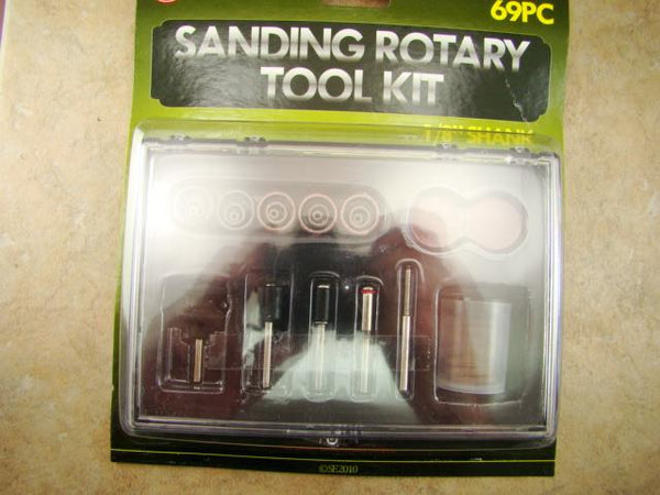 69 pc Dremel Rotary Sanding Tool Kit - 1/8" Shank/Shaft Disc & Bands