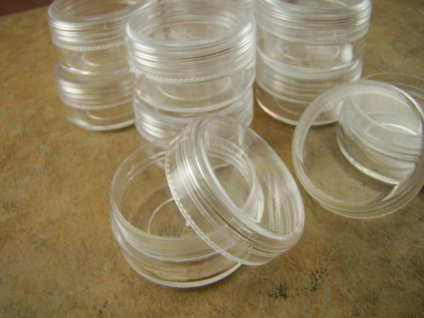 Lot of 12pcs Round Plastic Storage Containers-Gold-Beads-Minerals-Fishing Gear