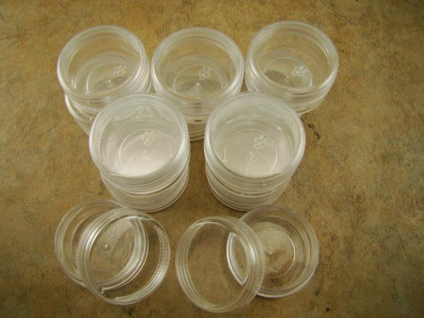Lot of 12pcs Round Plastic Storage Containers-Gold-Beads-Minerals-Fishing Gear