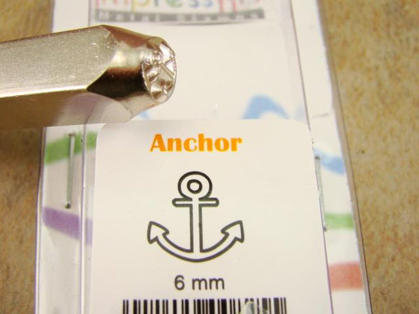 "Boat Anchor" 1/4"-6mm-Large Stamp-Metal-Hardened Steel-Gold & Silver Bars Ship