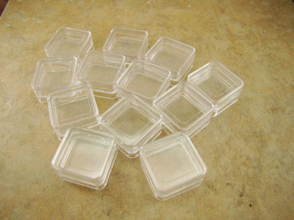 Lot of 12pcs Plastic Storage Containers-Gold Nuggets-Beads-Ore Samples Stackable