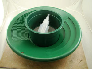 12" Green Gold Pan 5" 20 Mesh Screen & Bottle Snuffer-Panning Kit-Prospecting