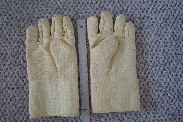 1 Pair Professional Kevlar Heat Gloves-Furnace Kiln Fire 13" Gold Silver Safety