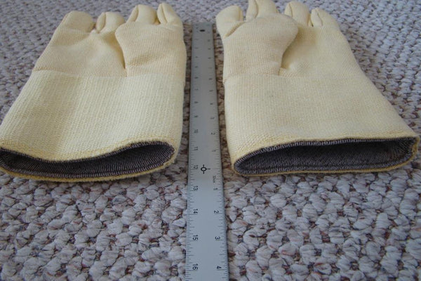 1 Pair Professional Kevlar Heat Gloves-Furnace Kiln Fire 13" Gold Silver Safety