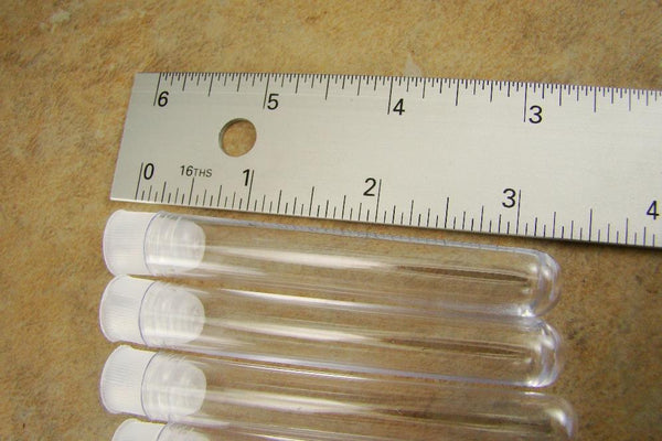 Lot of 12 - 3" Tall Plastic Gold Vials Tubes / Storage Containers-Nuggets-Beads