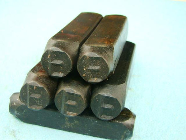 Lot of 5 - 1/2" Letter "E" Stamps-Punch-Hand-Tool-Gold Bar-Silver-Trailer-Metal