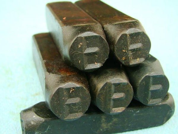 Lot of 5 - 1/2" Letter "E" Stamps-Punch-Hand-Tool-Gold Bar-Silver-Trailer-Metal